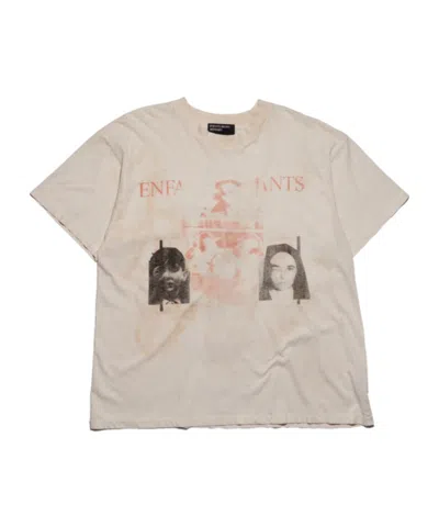 Enfants Riches Deprimes Distressed Graphic-print T-shirt In Neutral