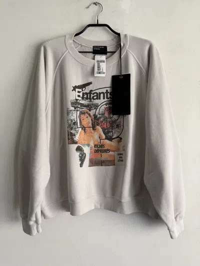 Pre-owned Enfants Riches Deprimes Thrilling Raglan Sweatshirt In White