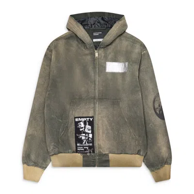 Enfants Riches Deprimes War Started Hooded Work Jacket Green In Multi