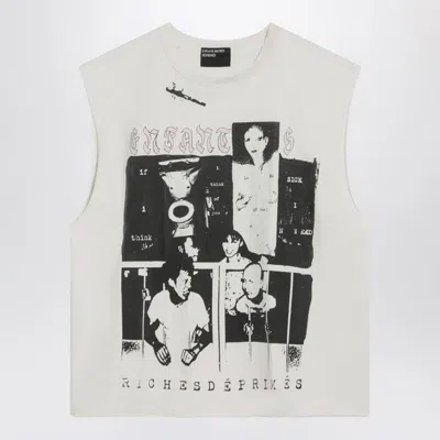 Enfants Riches Deprimes Endless Blockades Logo-print Cotton-jersey Tank Top In White