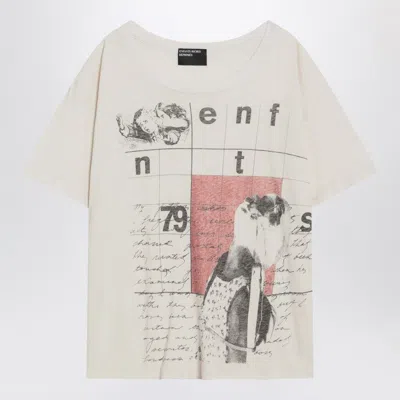 Enfants Riches Deprimes White Vintage-effect T-shirt With Logo Print
