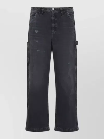 Enfants Riches Deprimes Paint-splattered Distressed Wide-leg Jeans In Black