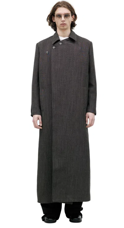 Enfants Riches Deprimes Wool Long Coat In Brown