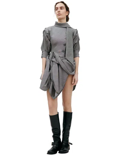 Enfants Riches Deprimes Wool Plaid Dress In Grey