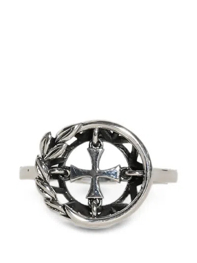 Enfants Riches Deprimes Wreath Cross Ring In Silver