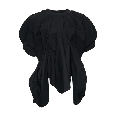 Enföld Alien Draped-sleeve Top In Black