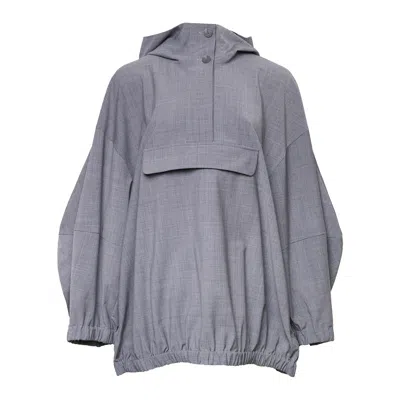 Enföld Hooded Front-flap Jacket In Gray