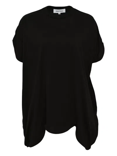 Enföld Asymmetric Draped T-shirt In Black