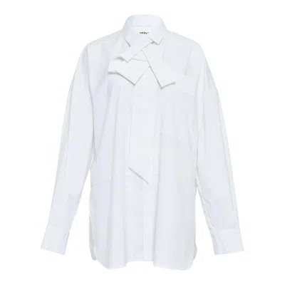 Enföld Asymmetrical Bow-tie Shirt In White