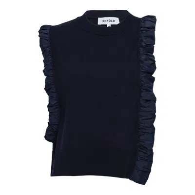 Enföld Asymmetrical Mini Vest In Black