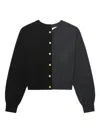 Enföld Bi-colour Button-down Cardigan In Black