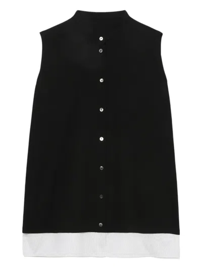 Enföld Sleeveless Front-button Shirt In Black