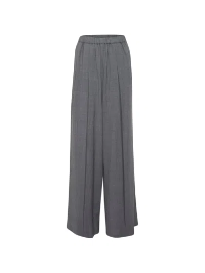 Enföld Box-pleated Wide-leg Trousers In Gray