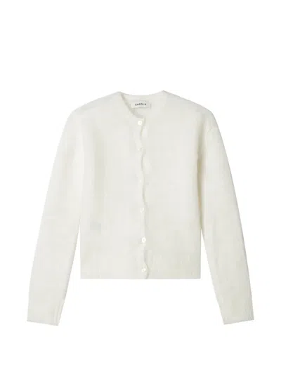Enföld Brushed-knit Cardigan In White