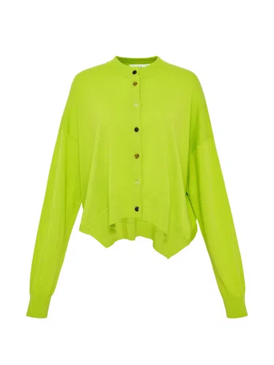Enföld Button Cardigan In Green