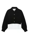 Enföld Button-down Layered Cardigan In Black