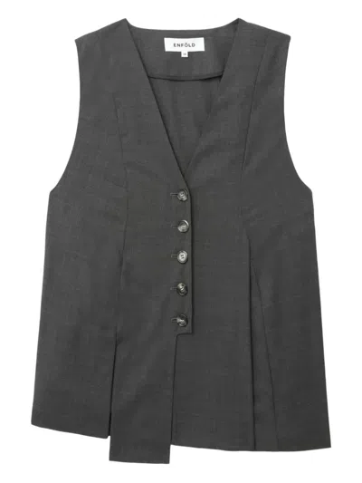 Enföld Button-fastening Asymmetric Waistcoat In Multi