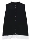 Enföld Button-front Sleeveless Shirt In Black