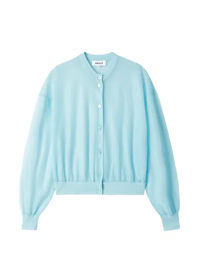 Enföld Button-front Fine-knit Cardigan In Blue
