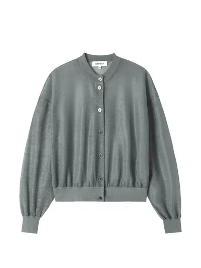Enföld Button-up Drop-shoulder Cardigan In Gray