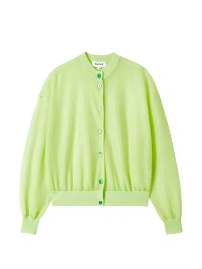 Enföld Button-up Drop-shoulder Cardigan In Green