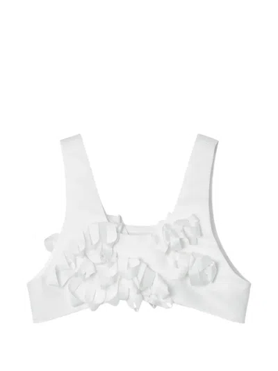 Enföld Cell Parts Ruffled-trim Cropped Top In White