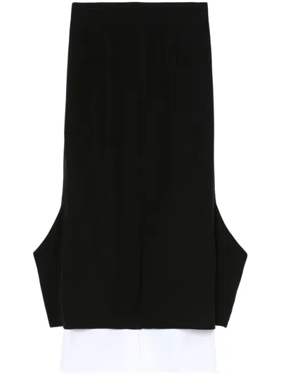 Enföld Contrasting Hem Skirt In Black