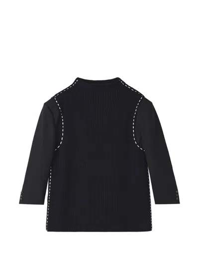 Enföld Contrast-stitch Panelled Sweater In Black