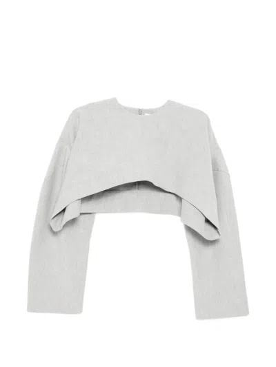 Enföld Crew-neck Crop Top In Gray