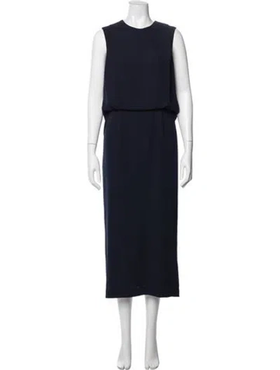 Pre-owned Enföld Crew Neck Long Dress In Blue