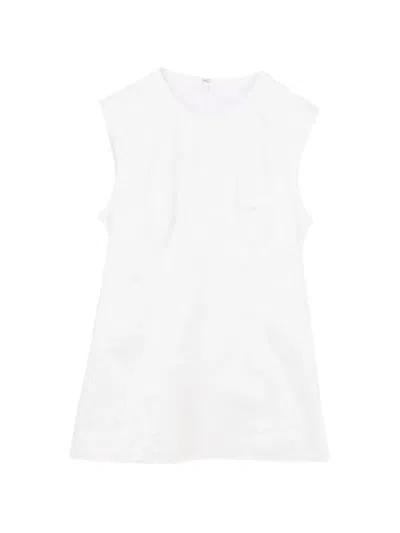 Enföld Crinkled Sleeveless Top In White