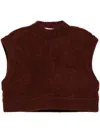 Enföld Cropped Knitted Vest In Braun