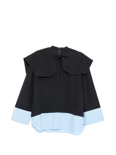 Enföld Double-cuff Blouse In Black