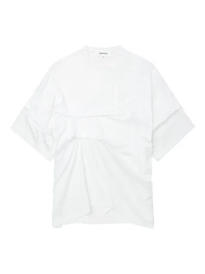 Enföld Draped-details T-shirt In White