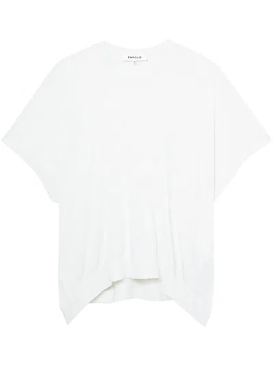 Enföld Draped Silk-blend T-shirt In White