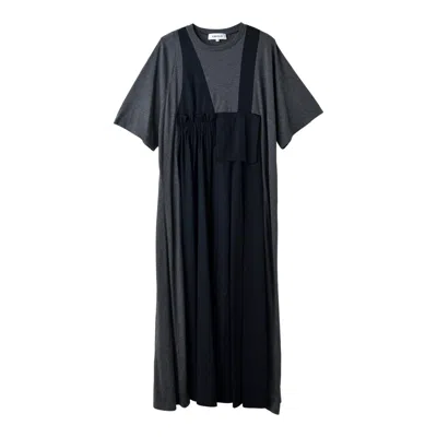 Enföld Faux Layered Dress In Blue