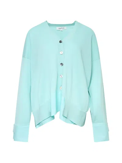 Enföld Fine-knit V-neck Cardigan In Blue