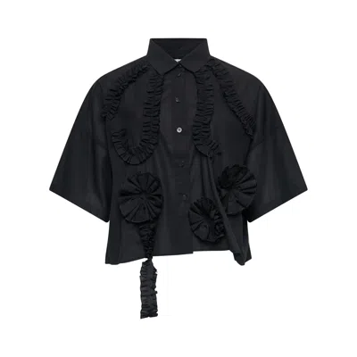 Enföld Frilled Body Shirt In Black