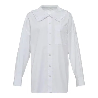 Enföld Frilly Collar Shirt In White
