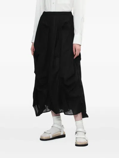 Enföld Gathered Draped Skirt In Black