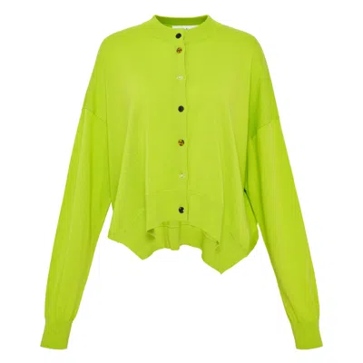 Enföld High Neck Box Cardigan In Green