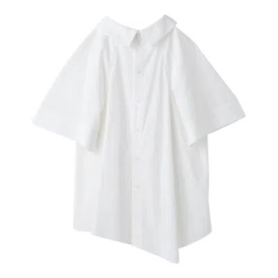 Enföld High Neck Half Sleeve Blouse In White