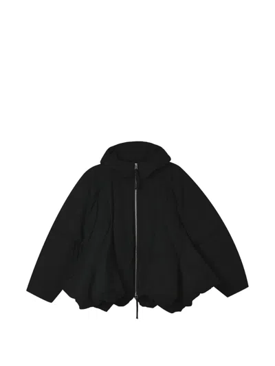 Enföld Hooded Balloon-sleeve Jacket In Black