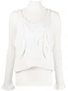 Enföld Layered Cable-knit Top In Weiss