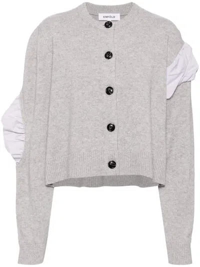 Enföld Layered Cardigan In Grey