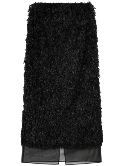 Enföld Layered Midi Skirt In Black