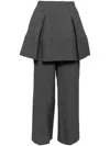 Enföld Layered Wide-leg Wool Trousers In Grey