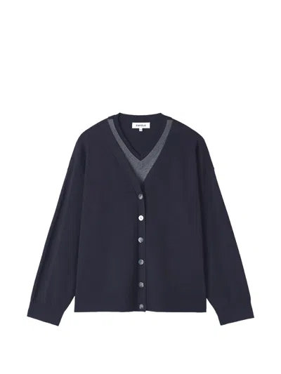 Enföld Layered-effect V-neck Cardigan In Black