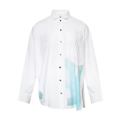 Enföld Leaf Motif Two-way Basic Shirt In White