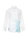 Enföld Leaf Motif Two-way Basic Shirt In White
